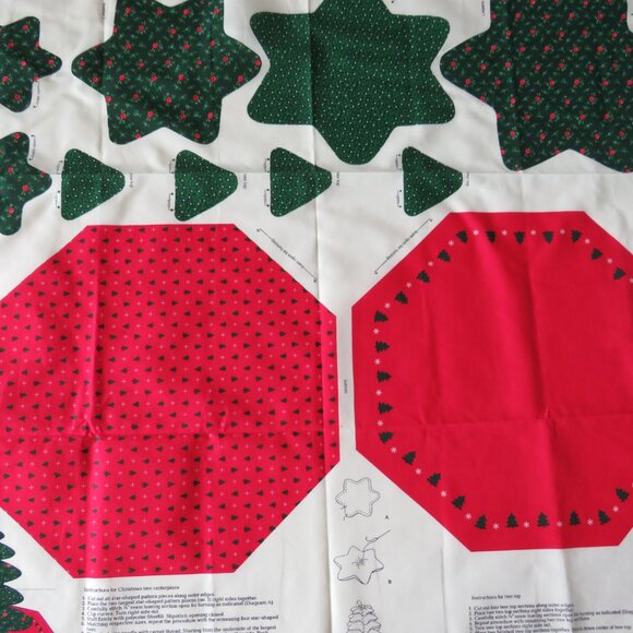 Mini Christmas Tree & Tree Skirt Keepsake Craft Vintage Fabric Panel Uncut 3D - Picture 6 of 12